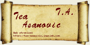 Tea Asanović vizit kartica